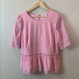 NWOT Rachel Parcell pink peplum top